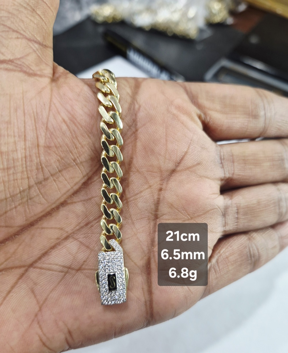 Cadena de Oro 10K de 6.8 g, talla 21 cm · 6.5 mm — Maxi Gold, referencia MG-CA-10K-0009