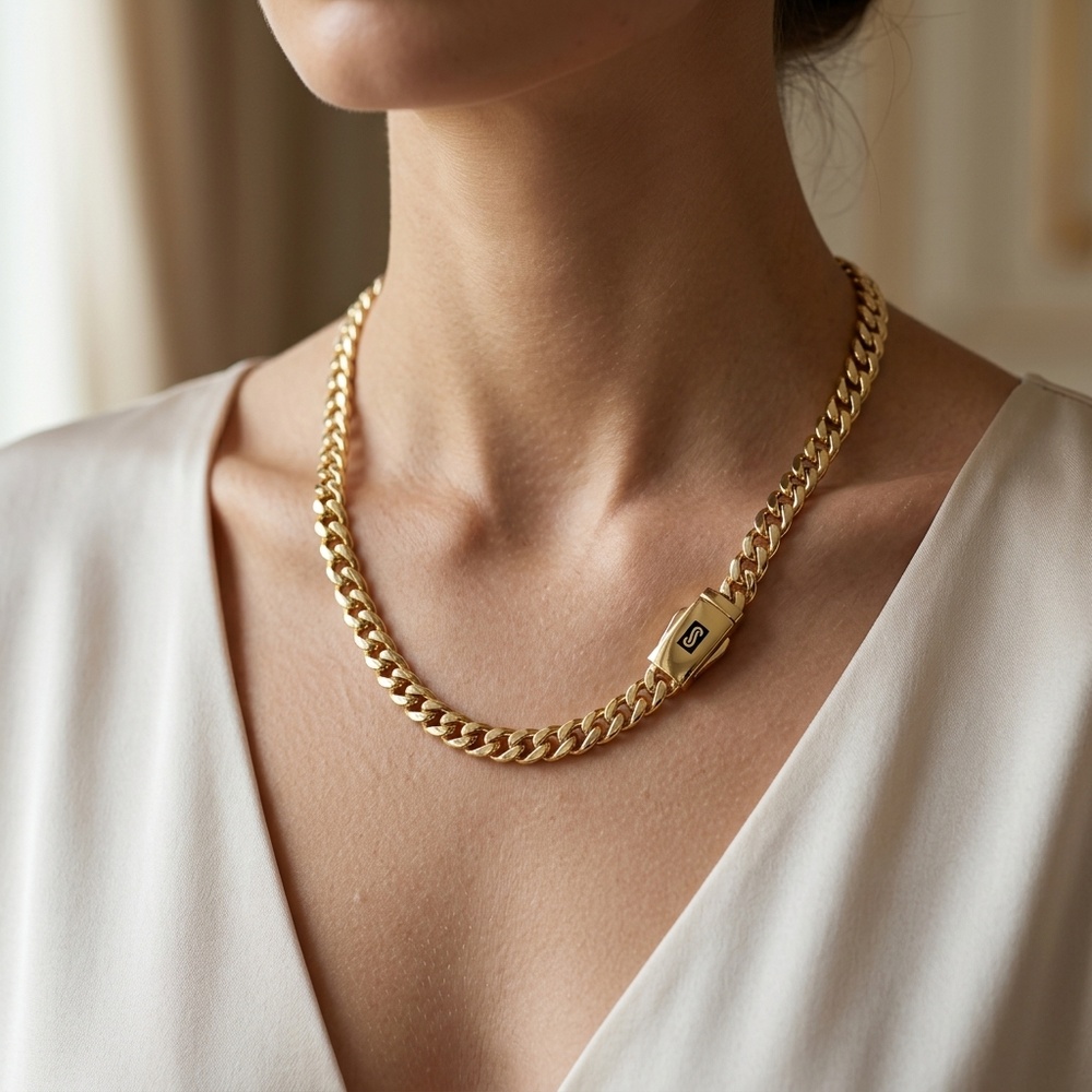 Cadena de Oro 10K de 6.8 g, talla 21 cm · 6.5 mm — Maxi Gold, referencia MG-CA-10K-0017