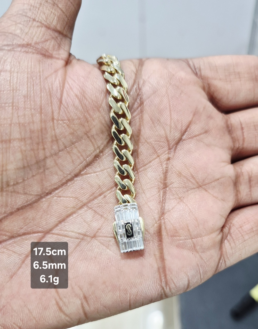 Pulsera de Oro 10K de 6.1 g, talla 17.5 cm · 6.5 mm — Maxi Gold, referencia MG-PU-10K-0081