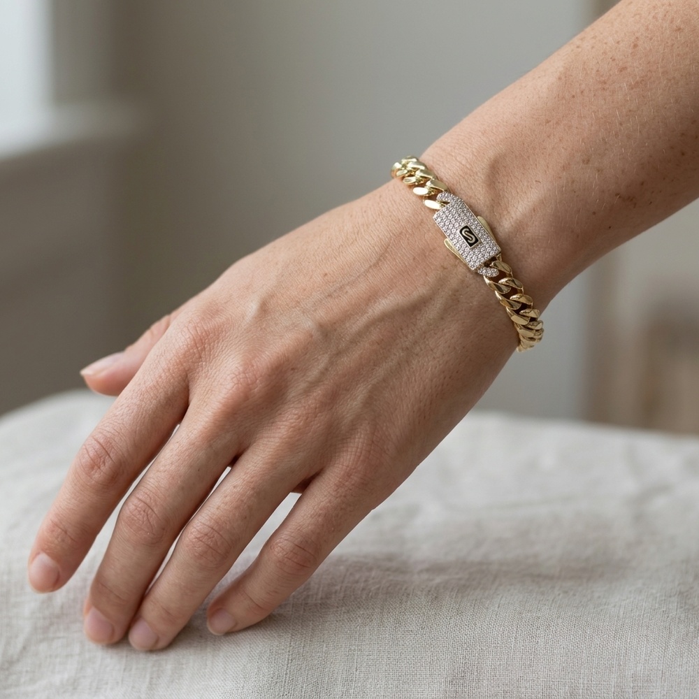 Pulsera de Oro 10K de 7.6 g, talla 21 cm · 6.5 mm — Maxi Gold, referencia MG-PU-10K-0099