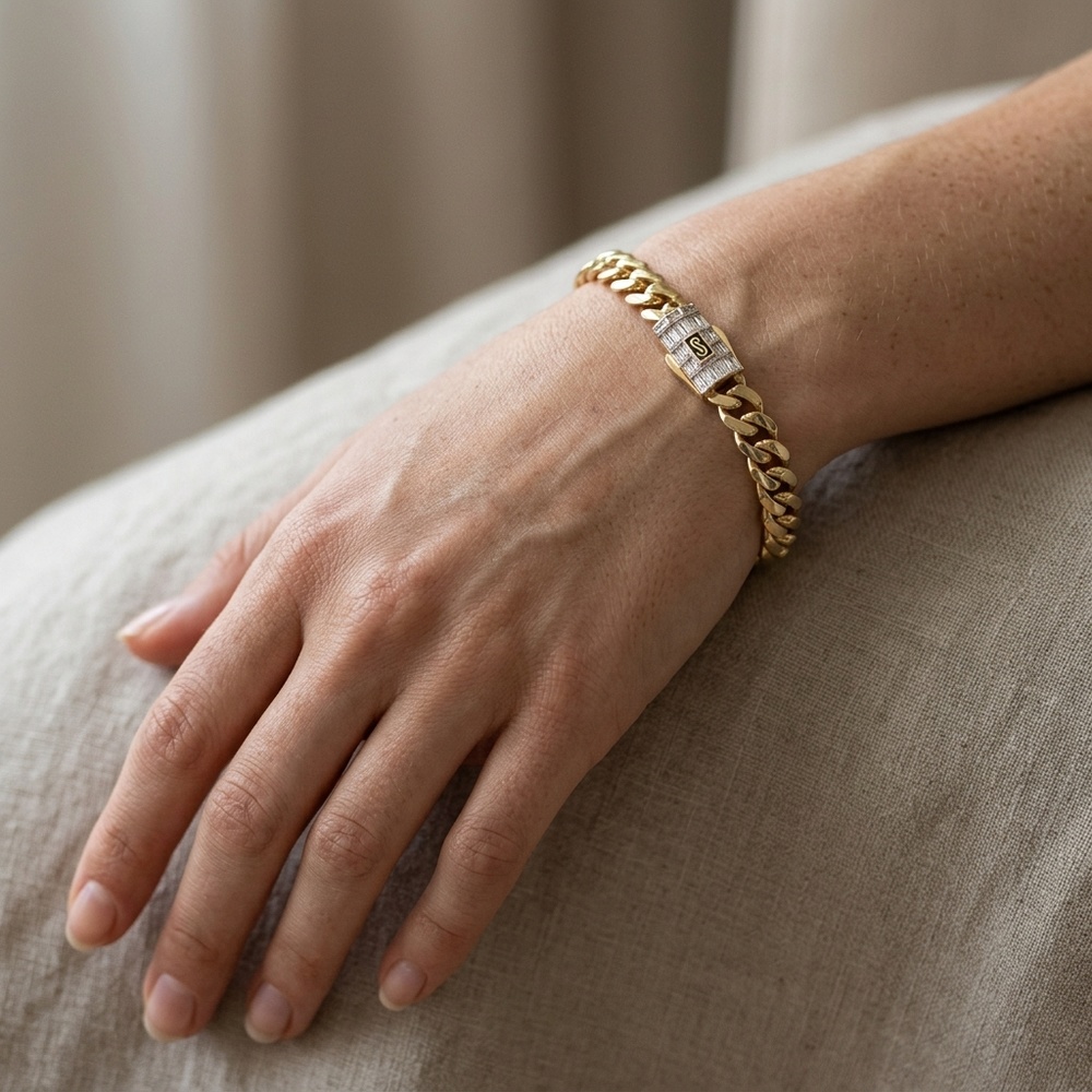 Pulsera de Oro 10K de 6.6 g, talla 18.5 cm · 6.5 mm — Maxi Gold, referencia MG-PU-10K-0100