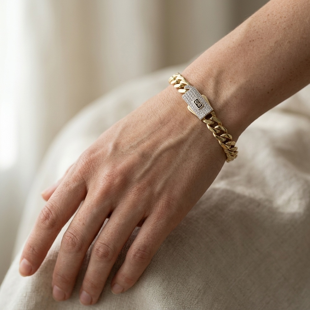 Pulsera de Oro 10K de 7 g, talla 19 cm · 6.5 mm — Maxi Gold, referencia MG-PU-10K-0101