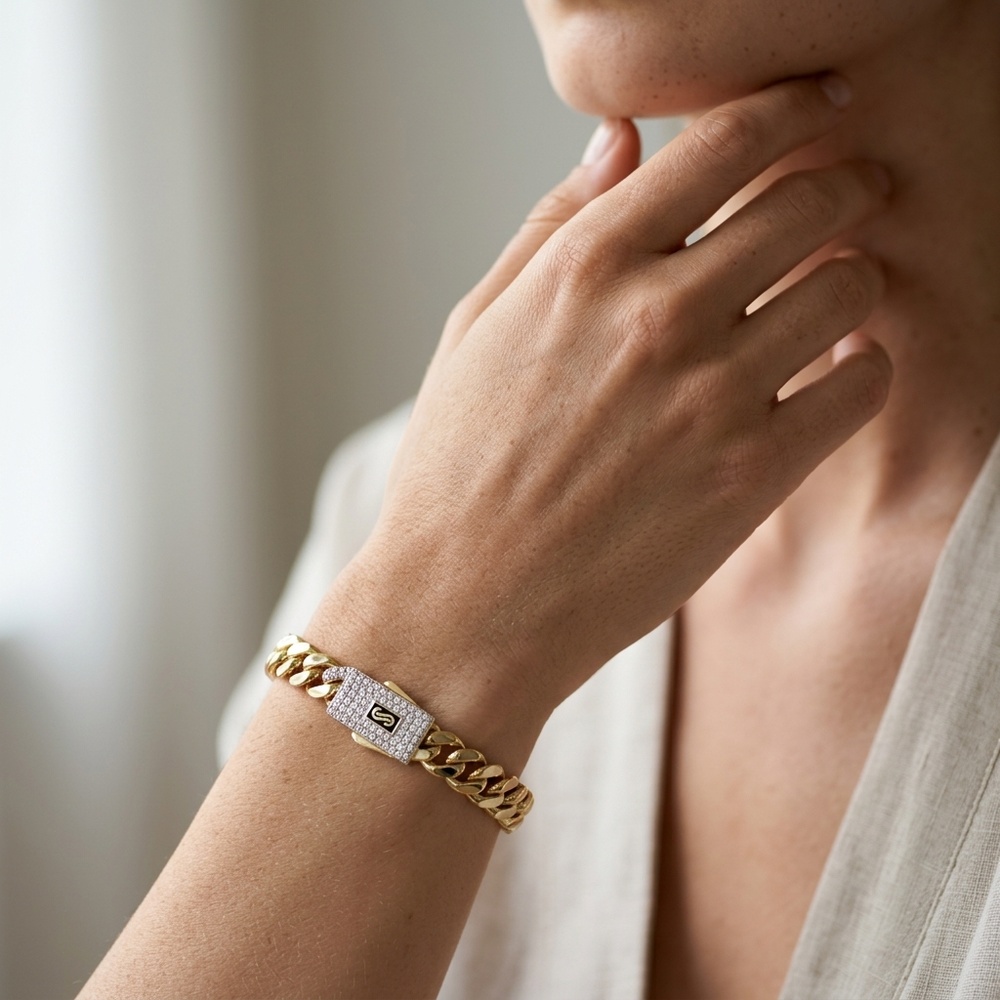 Pulsera de Oro 10K de 6.7 g, talla 17.5 cm · 6.5 mm — Maxi Gold, referencia MG-PU-10K-0104