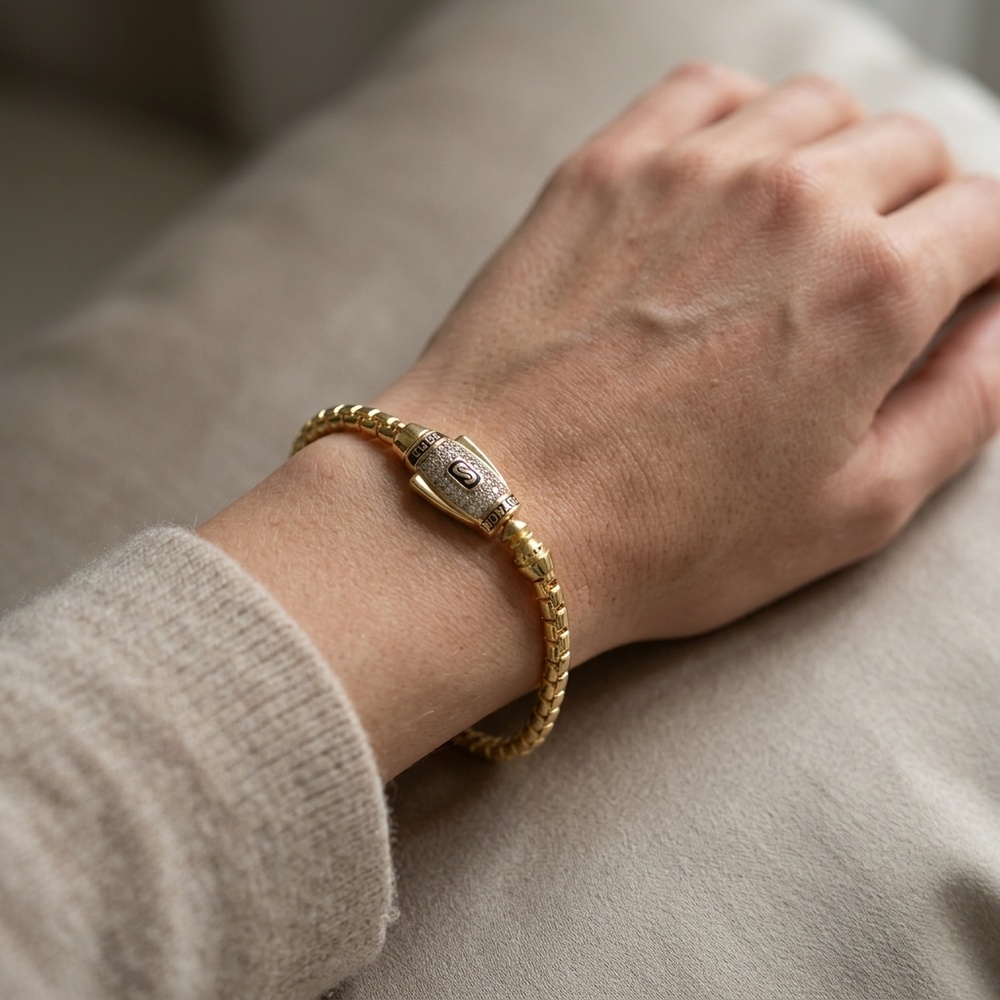 Pulsera de Oro 10K de 5.1 g, talla 18.5 cm — Maxi Gold, referencia MG-PU-10K-0132