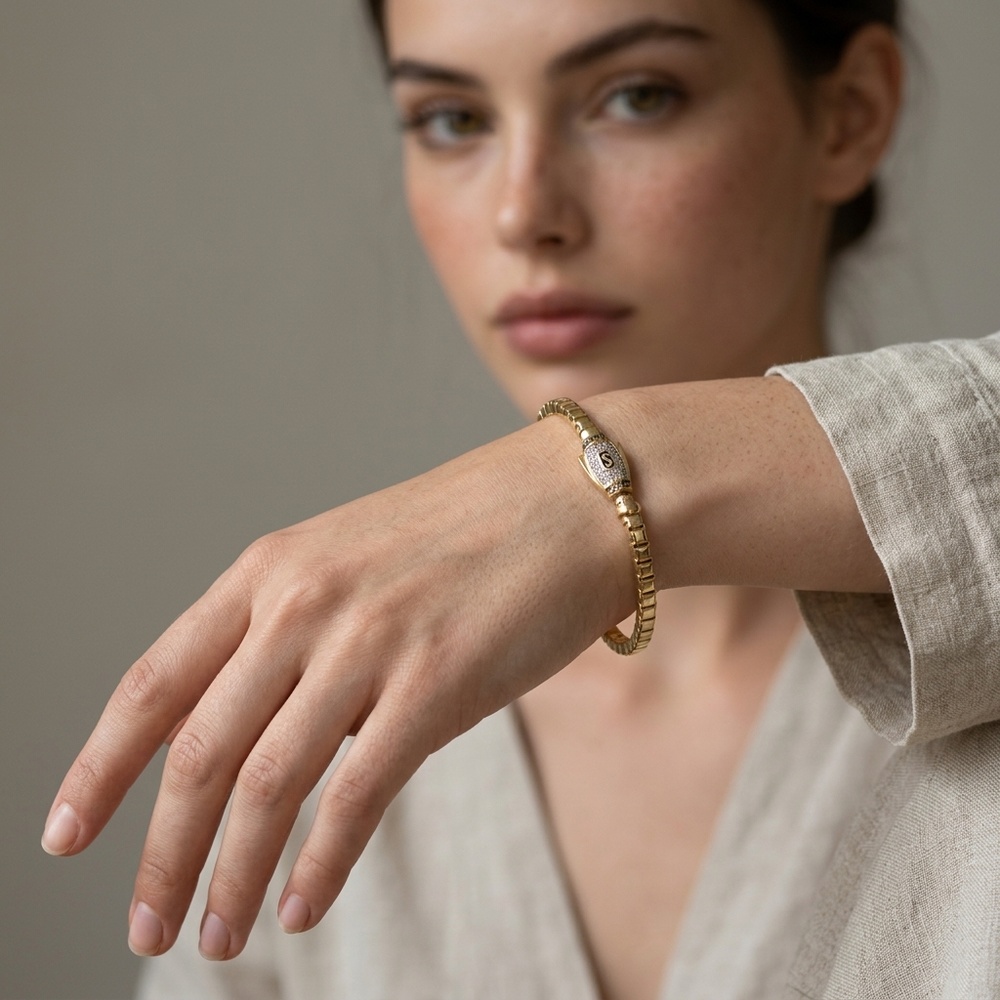 Pulsera de Oro 10K de 8.2 g, talla 21 cm — Maxi Gold, referencia MG-PU-10K-0135