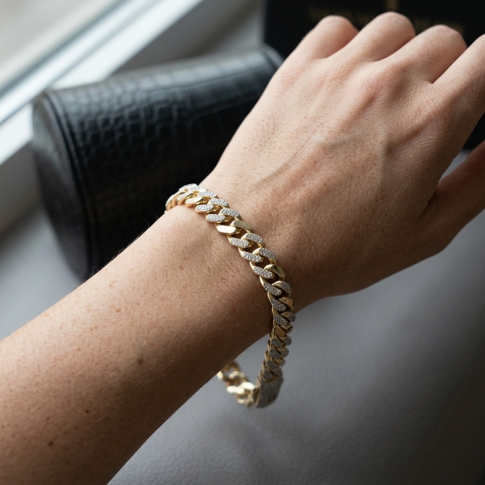 Pulsera de Oro 14K de 12.2 g, talla 19.5 cm · 8 mm — Maxi Gold, referencia MG-PU-14K-0093